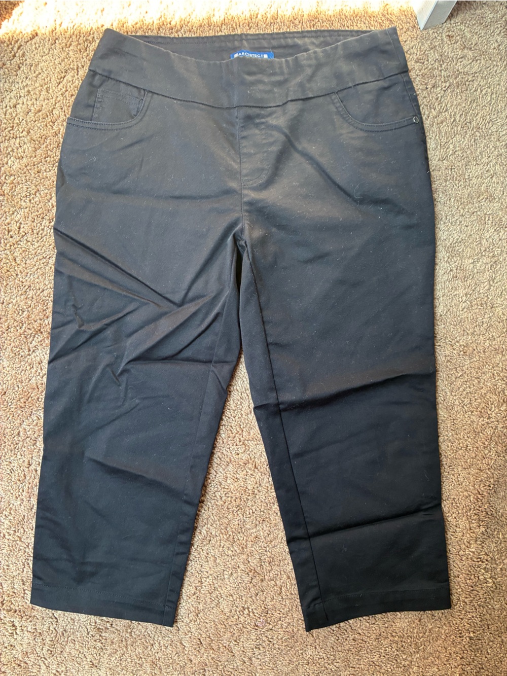Architect Black Crop Straight-Leg Chinos